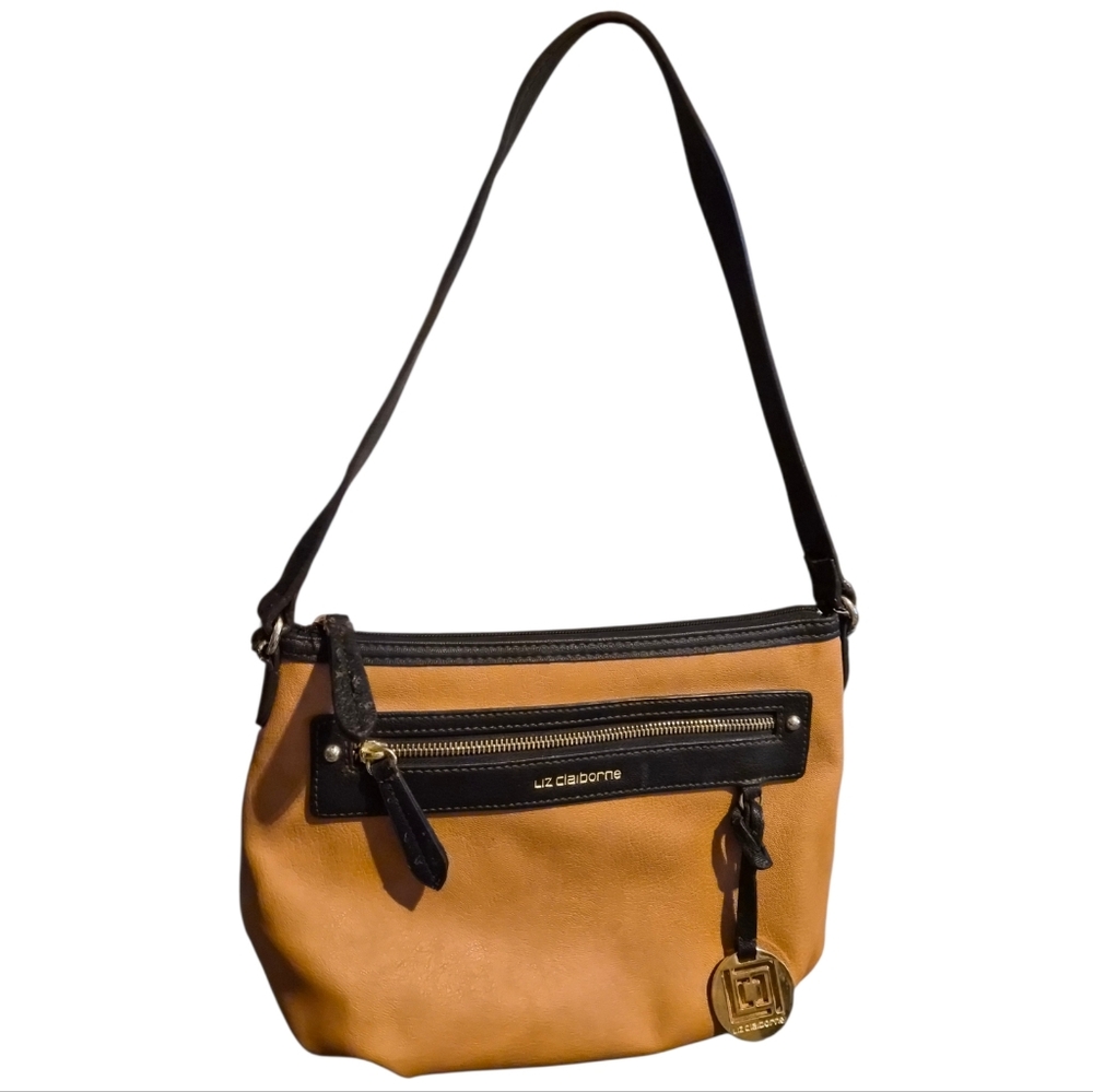 Liz Claiborne Tan & Black Shoulder Bag